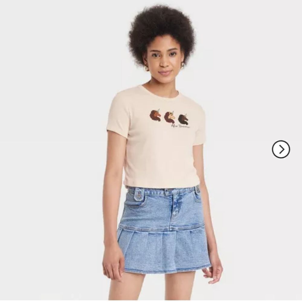 Women's Afro Unicorn Short Sleeve Baby T-Shirt